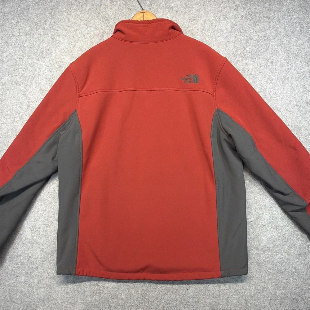 The North Face Windwall Jacket Mens Large Red Sherpa Lined Full Zip Windbreaker